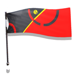 An abstract representation of planetary orbits under a watchful eye, sewn from striking crimson and gray fabrics.