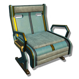 A sturdy, well-constructed seat, standardised for installation in Space Stations across the galaxies. Its angular design is surprisingly ergonomic.