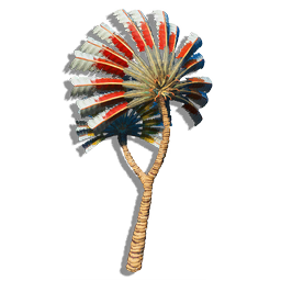 A tall desert-native tree. The fronds resemble the plumage of a bird, and crown in a vertical formation. This specimen has branched into two separate crowns.