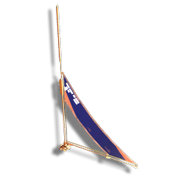 This draped canvas half-sail replicates the design of the ancient maritime trade vessels of the Gek, and makes for a striking nautical-themed home decoration.